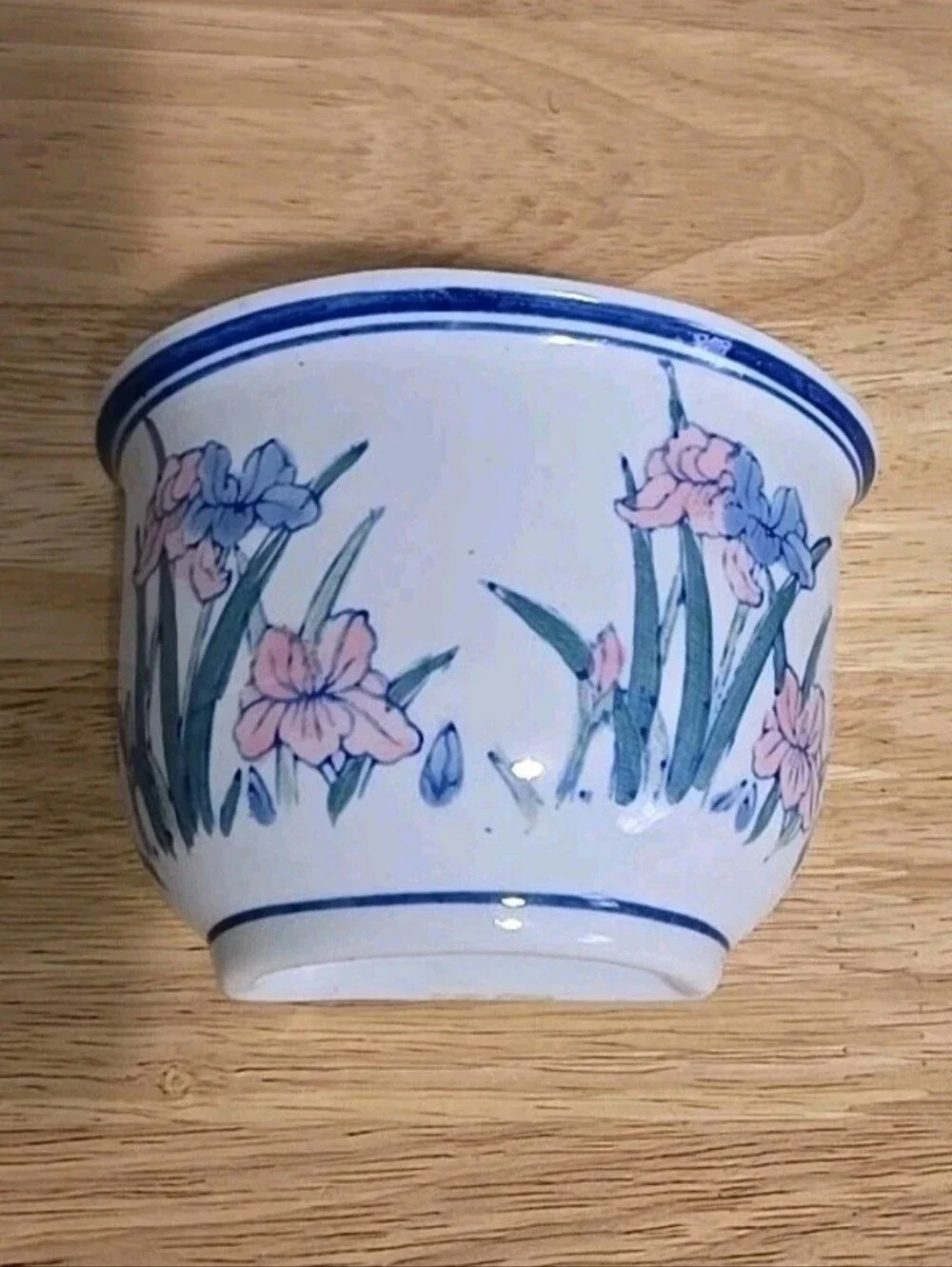 Vintage Floral Porcelain Wall Planter Pot